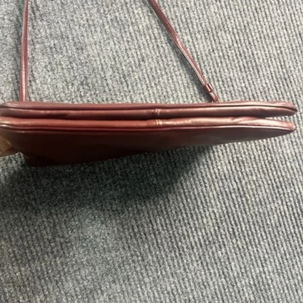 Vintage Etienne Aigner Hand Made Oxblood Leather Shoulder Bag/Clutch Early 70s